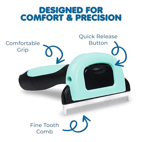 SunGrow Dog & Cat Deshedding Brush, Minimizes Shedding, Enhances Coat Health, Gentle on Skin, Suitable for Rabbits & Ferrets