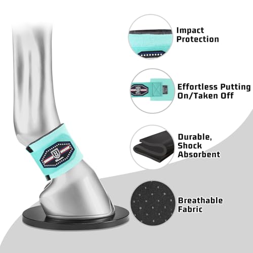Harrison Howard Durable Shock-Absorbent Breathable Impact Protection Pastern Wraps for Horse Sold in Pairs Summer Mint - color: Turquoise