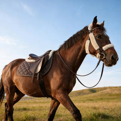 Soft Fleece Halter Covers for Horses Full-Cover Series (Cream) - color: Cream