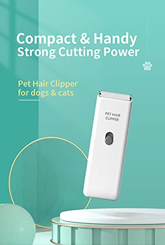 Dog Cat Home Hair Waterproof Clipper Portable Pet Shaver - color: White