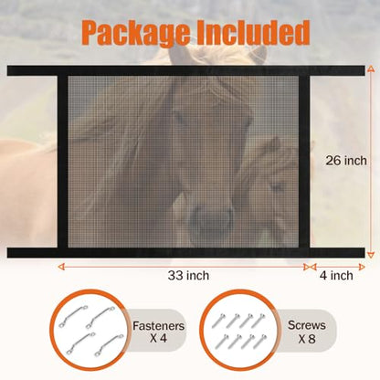 Horse Trailer Window Screen with Hook and Loop, Horse Trailer Accessories to Protect the Horse's Eyes and Ears from Bugs and Debris and Enhances Air Circulation - style: 1 Pack