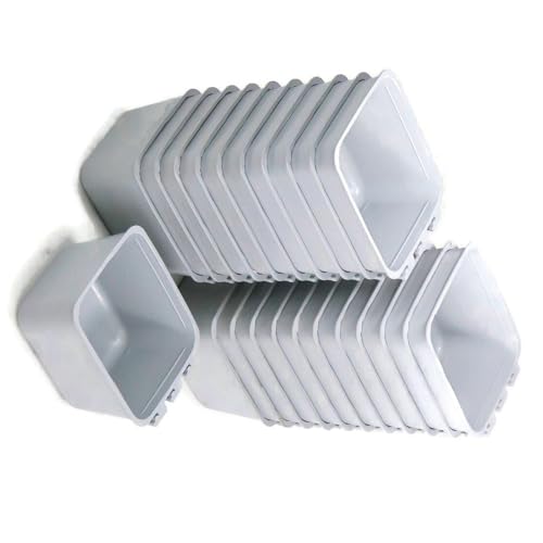 Gray Cage Cups for Feed & Water for Poultry, Ducks, Birds, 20 Pack
