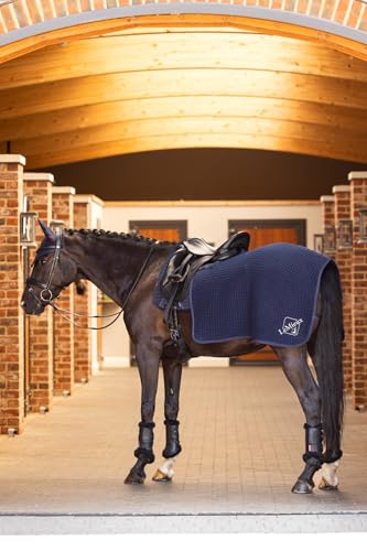 LeMieux Arika Clima-Tek Exercise Quarter Sheet - Horse Blanket - Navy - Medium - size: Medium