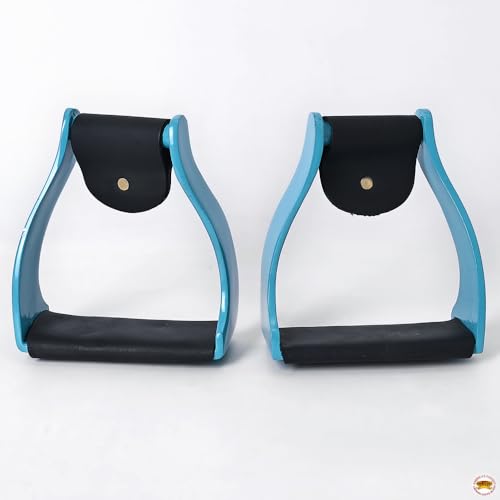 HILASON Aluminum Western Horse Stirrups 3 in Neck - color: Turquoise