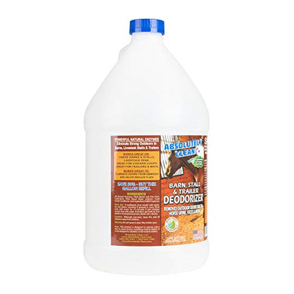 Absolutely Clean Barn, Stall, or Horse Trailer Deodorizer, Natural-Based Cleaning Spray (128oz) - size: 128oz