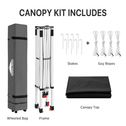 EAGLE PEAK 8x8 Pop Up Canopy Tent Easy Up Canopy Outdoor, Black - color: Black, size: 8x8