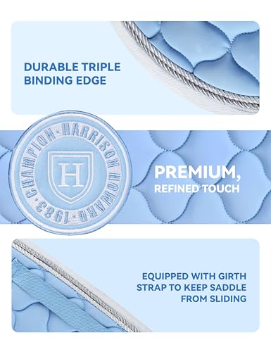Harrison Howard All Purpose Saddle Pad, English Saddle Pad, Wither Contour - color: Ice Blue