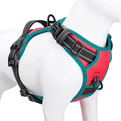 PHOEPET Upgraded No Pull Dog Harness, Reflective Adjustable Vest - color: Red, size: Extra Small