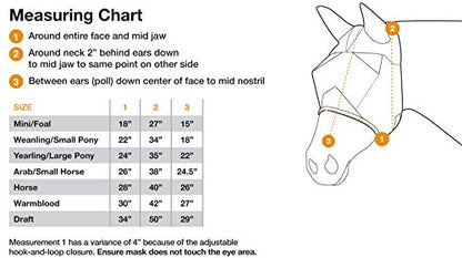 Cashel Quiet Ride Long Nose Horse Fly Mask (QRHL), Black - size: Horse