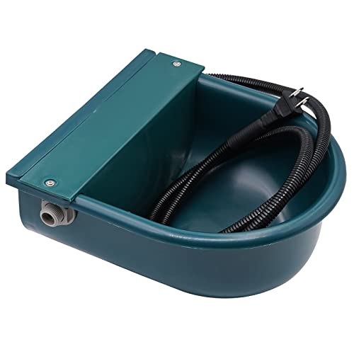 MINYULUA Automatic Heated Dog Water Bowl Large Capacity Livestock Waterer Outdoor Pet Thermal-Bowl Drinking Bowl for Dogs Horse Cattle Cow Goat Pig Animal - color: green