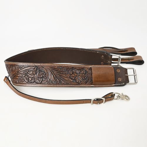 HILASON Horse Western Carved Leather Rear Flank Back Cinch Girth Saddle Billets Comfytack | Billet Strap