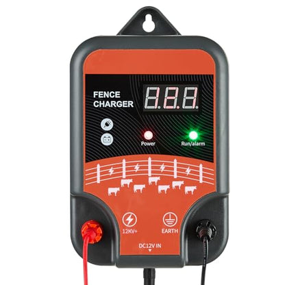 VEVOR Electric Fence Charger, 10kV 3J, AC DC Electric Fence Energizer with LED Indicator, 1.86 Miles Range, Powerful Plug-in Fences Charger, Prevents Wild Animals Intrusion for Livestock Poultry - size: 3J