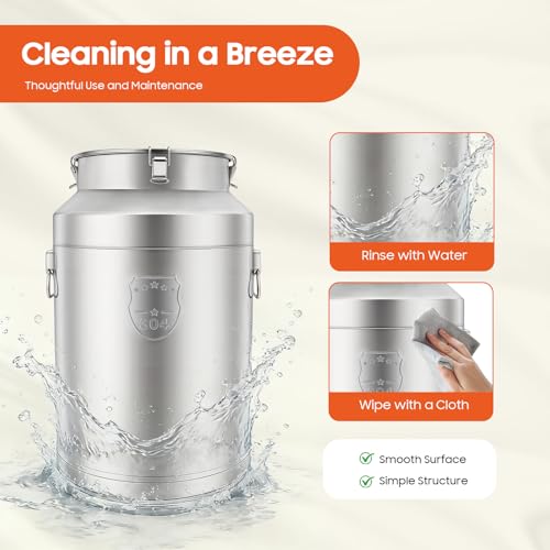 Stainless Steel Milk Barrel, 20 Gallon Milk Can Bucket - size: 20Gal