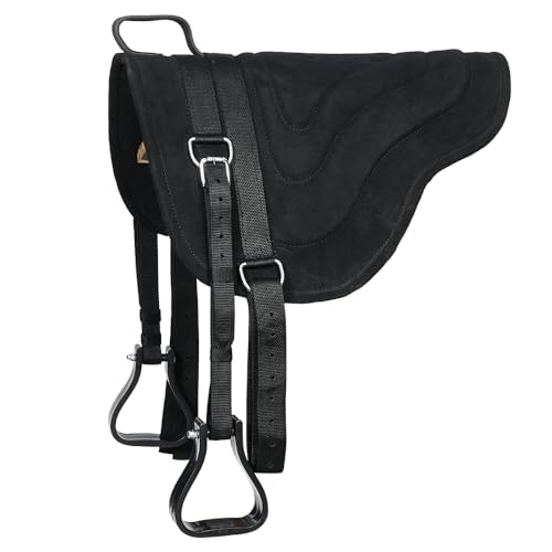 HILASON Black Bareback Saddle Pad, 24" X 32" Treeless