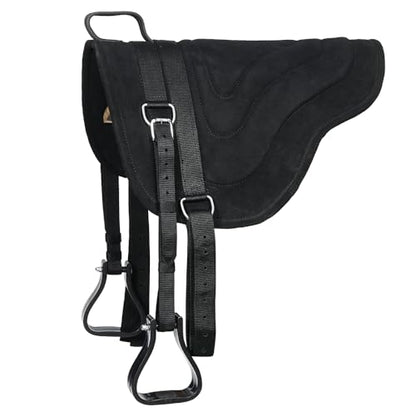 HILASON Black Bareback Saddle Pad, 24" X 32" Treeless