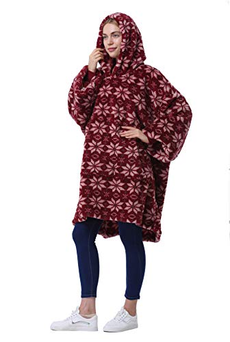 Catalonia Oversized Blanket Hoodie, Wearable Fleece Blanket Sweatshirt - color: Stella / Plush