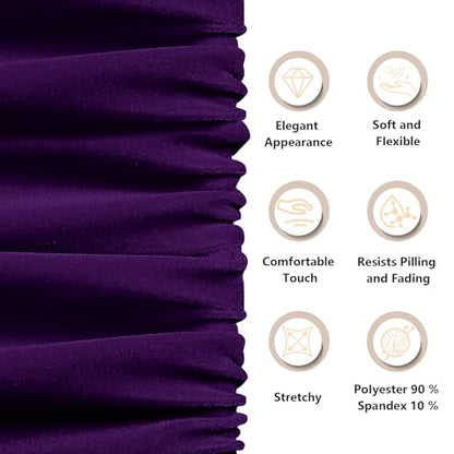 KKJIAF 2 Yard Dark Purple Stretch Velvet Fabric 60" Wide for DIY Crafts - color: Dark Purple, size: 2 Yard
