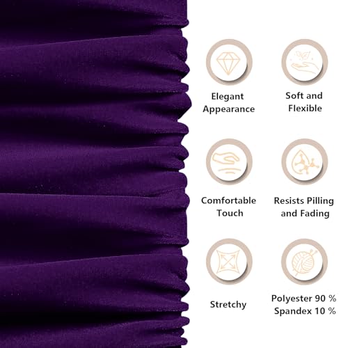 KKJIAF 5 Yard Dark Purple Stretch Velvet Fabric 60" Wide for DIY Crafts - color: Dark Purple, size: 5 Yard