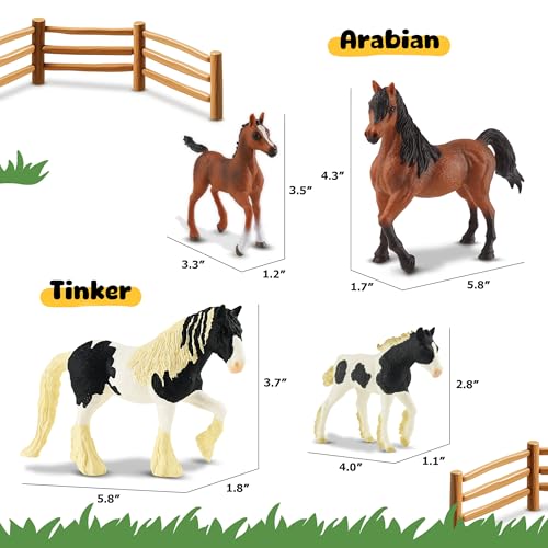 Zippytots 10PCS Horse Figurine Set Realistic Horse Figure Toys for Toddlers Educational Gift for Kids Perfect Party Favors Animal Figure Learning Toys - style: 10-PC Horse Figures Set