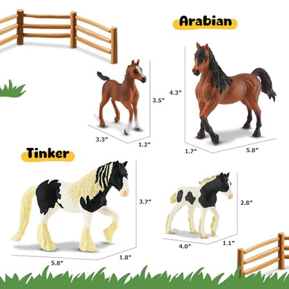 Zippytots 10PCS Horse Figurine Set Realistic Horse Figure Toys for Toddlers Educational Gift for Kids Perfect Party Favors Animal Figure Learning Toys - style: 10-PC Horse Figures Set
