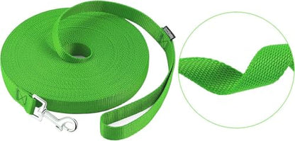 AMAGOOD Dog/Puppy Obedience Recall Training Agility Lead-15 ft 20 ft 30 ft 50 ft Long Leash-for Dog Training,Tie Out,Play,Safety,Camping (20Feet x 1Inch, Green) - color: Green, size: 1 Inch x 20 Feet