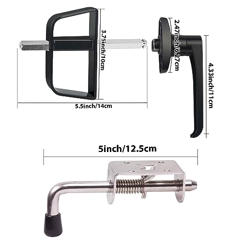 Shed Door Latch Kit with 5 Keys -L-Handle Lock Kit and 2 Packs Spring Loaded Latch Hardware for Sheds, Gates, Barn Doors, Wooden Window, Chicken Coops - size: 5.5 inch-SMALL-L