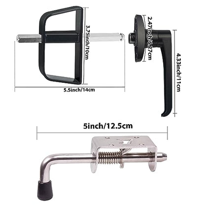 Shed Door Latch Kit with 5 Keys -L-Handle Lock Kit and 2 Packs Spring Loaded Latch Hardware for Sheds, Gates, Barn Doors, Wooden Window, Chicken Coops - size: 5.5 inch-SMALL-L