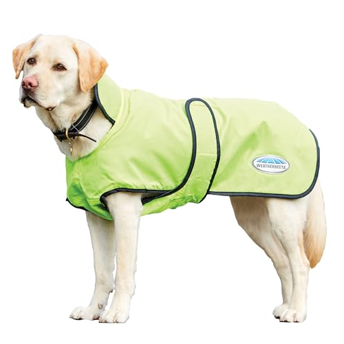 WeatherBeeta ComFiTec Windbreaker 420D Deluxe Dog Coat, Yellow/Black, 20" - color: Yellow/Black, size: 20"