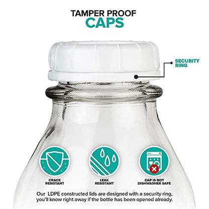 Stock Your Home Liter Glass Milk Bottles (2 Pack) - 32-Oz Milk Jars with Lids - Food Grade Glass Bottles - Dishwasher Safe - Bottles for Milk, Buttermilk, Honey, Maple Syrup, Jam, BBQ Sauce - size: 32oz, style: 2 Pack
