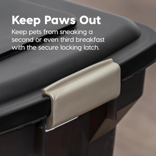 IRIS USA Dog Food Storage Container, Up to 58 lbs, Smoke Black, Made in USA - color: Smoke, size: 58 lbs