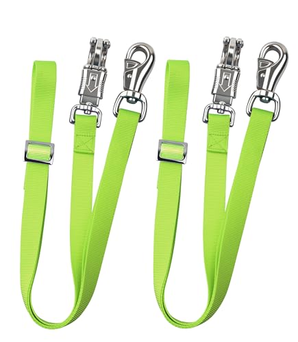 Cross Ties for Horse, Nylon Trailer Tie, Adjustable Length 42.5"-73" - color: Neon Yellow