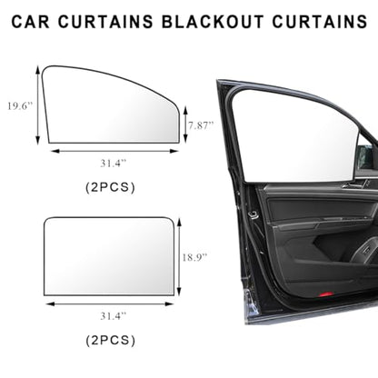 4 PCS Car Window Shades, Magnetic Light Blocking and UV Protection Privacy Shades, Car Window Screen for Baby, car Sunshade for Camping, Napping, Sleeping, Breastfeeding (Silver) - color: Silver