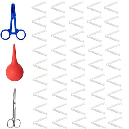 48PCS Animal Birth Kit for Safe Delivery | Includes Curved Scissors, Umbilical Clamps & Hemostat | Essential for Puppies, Kittens, Lambs, Piglets, Calves | Disposable & Sterilized for Farm & Home Use