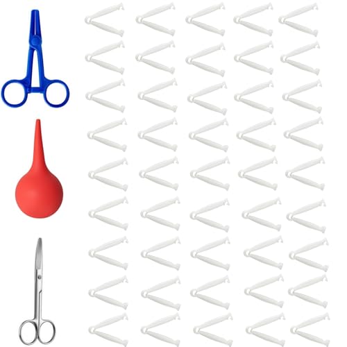 48PCS Animal Birth Kit for Safe Delivery | Includes Curved Scissors, Umbilical Clamps & Hemostat | Essential for Puppies, Kittens, Lambs, Piglets, Calves | Disposable & Sterilized for Farm & Home Use