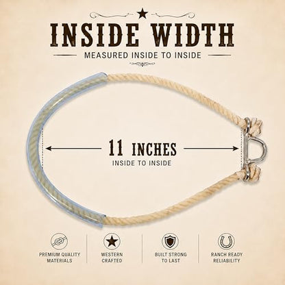 M-Royal Western Rope Noseband Bosal with Russet Leather & Nickel Plated Hardware for Horses | Horse Training