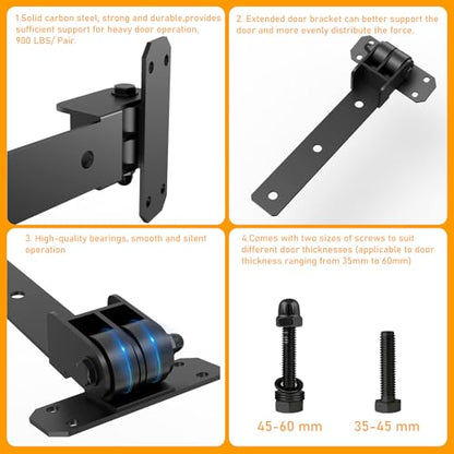 Heavy Duty Gate Hinges, 900 Lbs Capacity and Sealed Built-in Ball Bearings