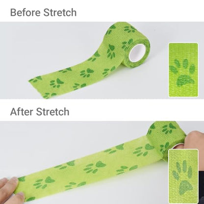 Bandage Wrap for Dogs, 6 Rolls Self-Adhering Pet Tape - color: 6 Colors