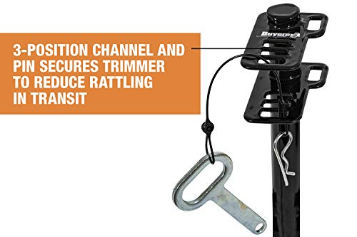 Buyers Products LT18 2-Position Lockable Weed Wacker/Trimmer Rack for Landscape Trailers - Adjustable, Black Powder-Coated Steel, Holds 2 Weed Eaters, Rust-Resistant Lawn Edger Rack, Made in USA - size: 2-Position