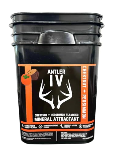 Antler IV Mineral Attractant, 5.5lbs or 30lbs, Highly Attractive Chestnut and Persimmon Flavor and Scent (30lbs) - size: 30lbs