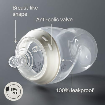 Tommee Tippee Natural Start Anti-Colic BPA Free Baby Bottles, 9oz, Slow-Flow Breast-Like Nipple for a Natural Latch, Designed for Seamless Transitions Between Bottle and Breast, Fiesta, Pack of 4 | Pack of 4, Slow Flow Breast-Like Nipple for a Natural Lat