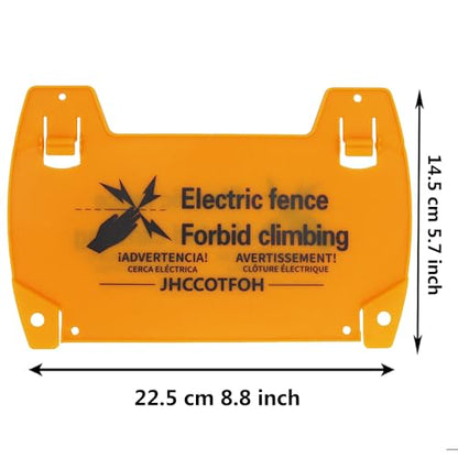 High Voltage Warning Sign, 5-Pack - Double-Sided Electric Fence Signs with Zip Ties, 8.8x5.7" Yellow Plastic Danger Signs for Farm, Ranch, Agricultural & Residential Property Safety