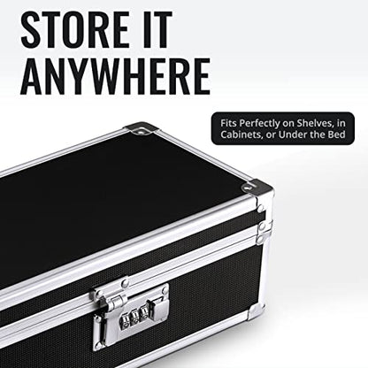Vaultz Locking Medicine Storage Box, Combo Lock, 3.75x11.88x5.25, Black - color: Black
