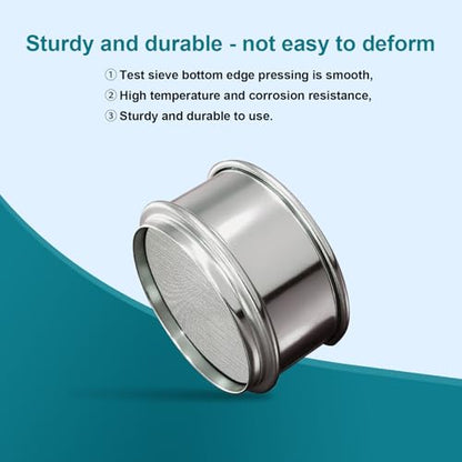Full 304 Stainless Steel Mesh Sieve Screen, LVDALAB 200 Mesh (0.075mm) Aperture, 2.4inch(6CM) Dia Standard Sample Analysis Test Sieves Sifters Strainer for Industrial Laboratory Homes - size: 200 Mesh(0.075mm)/Ф2.4in(6CM)