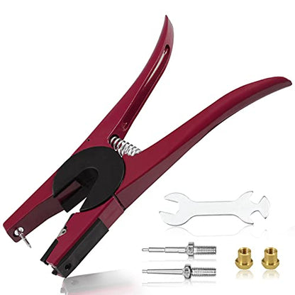 Livestock Ear Tag Applicator Metal Ear Tag Pliers Animal Ear Tag Install Tool with Extra 2 Replaceable Ear Tag Pins for Pig Goat Sheep Cattle Cow