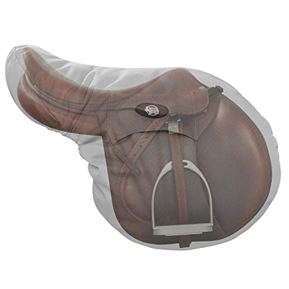 SmithBuilt English Saddle Cover, Gray - Breathable, Waterproof Fleece-Lined Fitted Protector - color: Gray