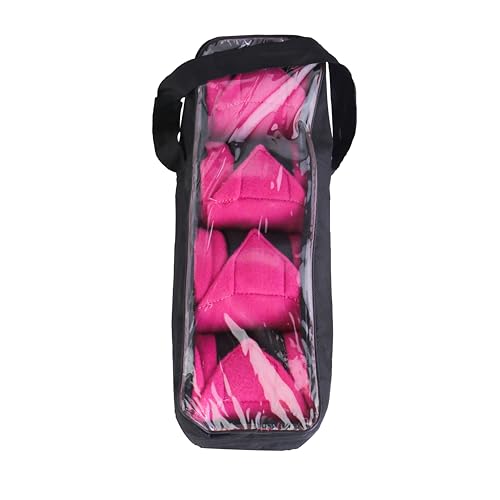 Horse Leg Bandage/Horse Leg wrap (Set of 4) Red, Blue, Navy Blue, Black, Pink, and White (Pink) - color: PINK