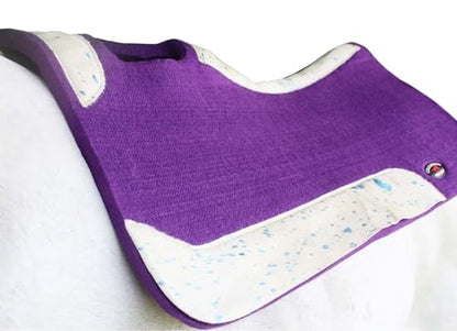 Horse 32" x 30" Western Contoured Wool Felt Therapeutic Saddle Pad 39232 - color: Purple Hair-on