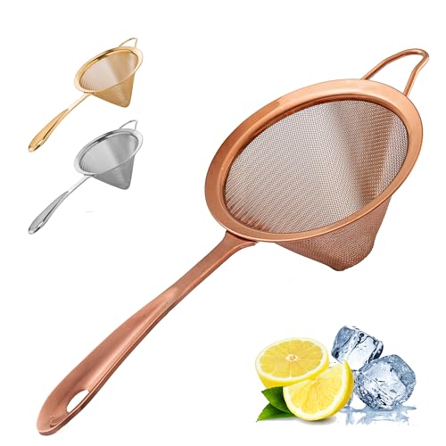 A Bar Above Conical Mesh Strainer, Fine Cocktail Sieve, Antique Copper - color: Antique Copper, size: Regular