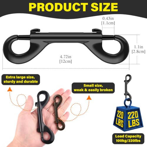 ERKOON 4.7 Inch Double End Trigger Snap Bolt Hooks for Horses (20 Pack) - size: 20 Pack