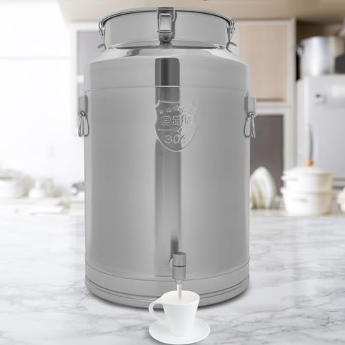 76L/20gal Stainless Steel Milk Bucket with Lid and Faucet - size: 76L/20gal-with Faucet